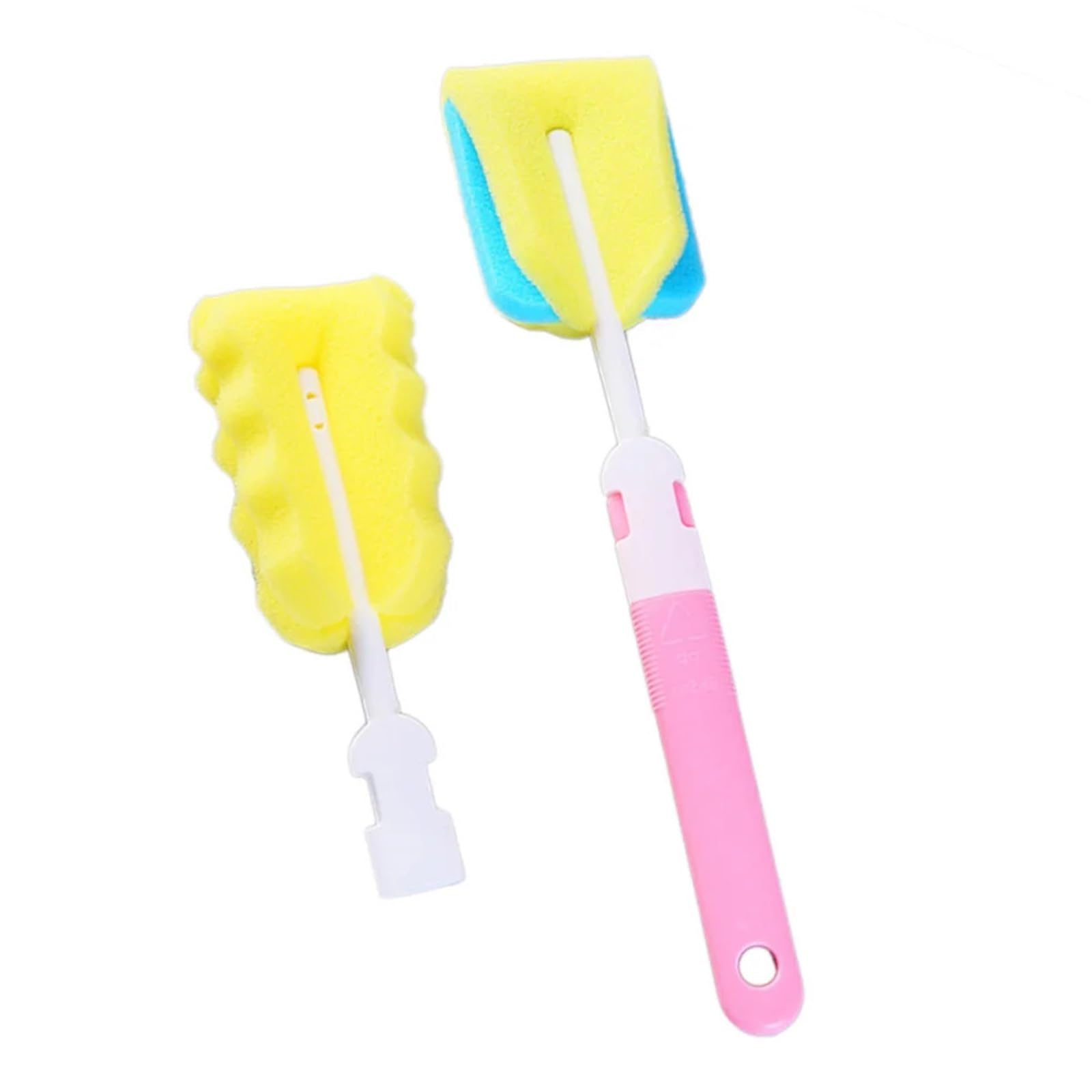 bottle brush Bottle Cleaning Brush 2Pcs Sponge Easy To Operate Bristles Smaller Bottles(Pink)