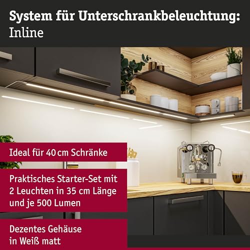 Paulmann Lampada Per Mobili Inline Set Iniziale Da 2 Pezzi Bianco 35 Cm Cct - 2