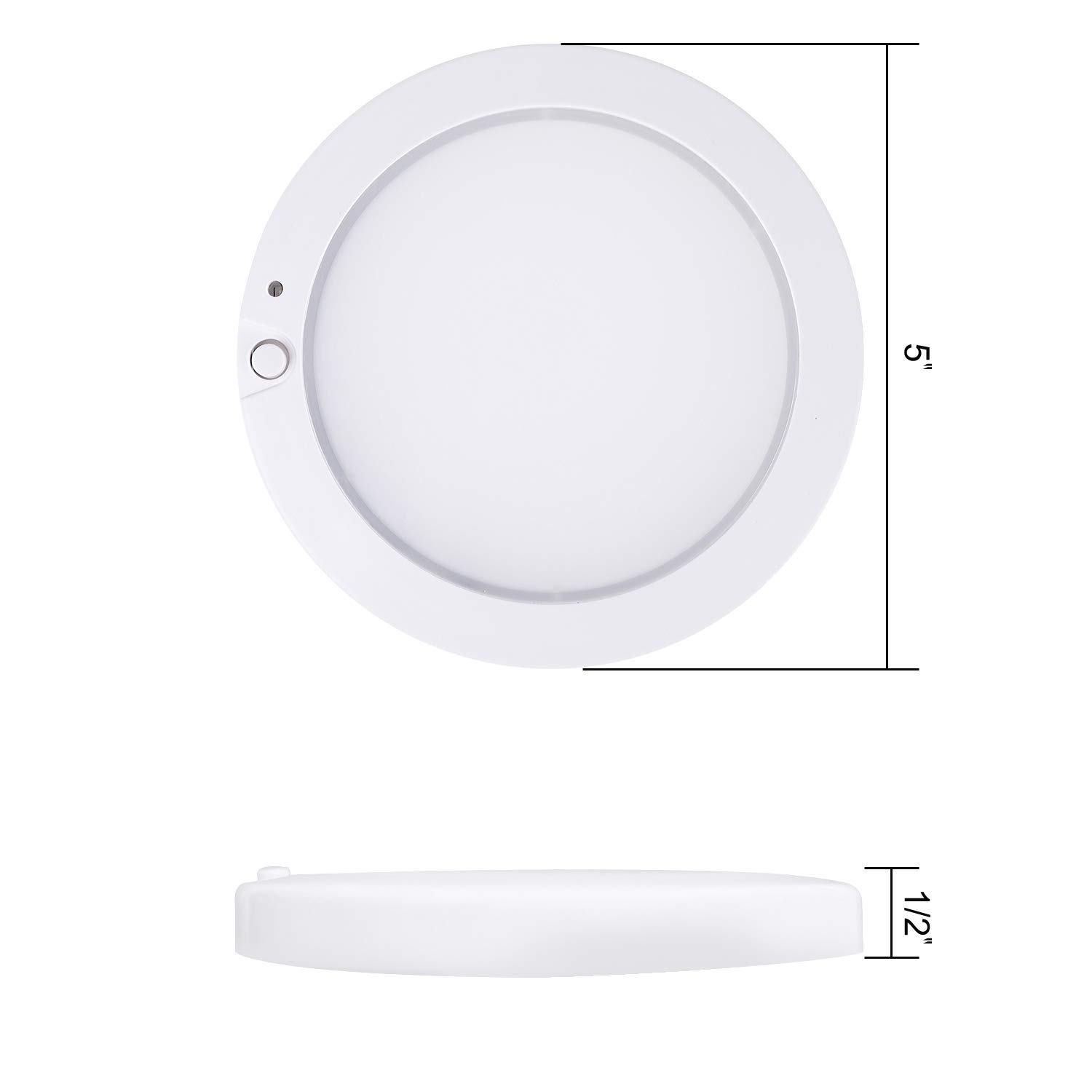 Faxon 12,5 cm 12 V Panel świetlny LED Wewnętrzna ściana sufitowa lampa sufitowa ze ściemniaczem i wskaźnikiem włączania/wyłączania do kampera, przyczepy kempingowej, łodzi, przyczepy morskiej (4000K)