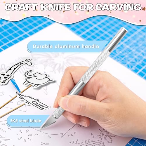 image for DIYSELF Exacto Knife, 4 PCS Exacto Knives with 40 Exacto Blades #11, C