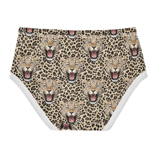 Joisal Fierce Leopards Art Heads Panties for Girl Toddler Girls Underwear Cotton Print Underpants Briefs 2t2
