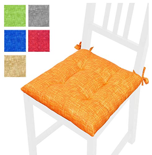 Galette de chaise universelle 40 x 40 cm, avec garnissage moelleux en mousse et ouate, à lacets - Produit 100 % fabriqué en Italie GRIGIO (G) Cover