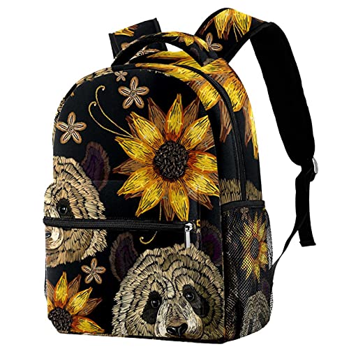Mochila para portátil con diseño de panda y compartimento acolchado de viaje