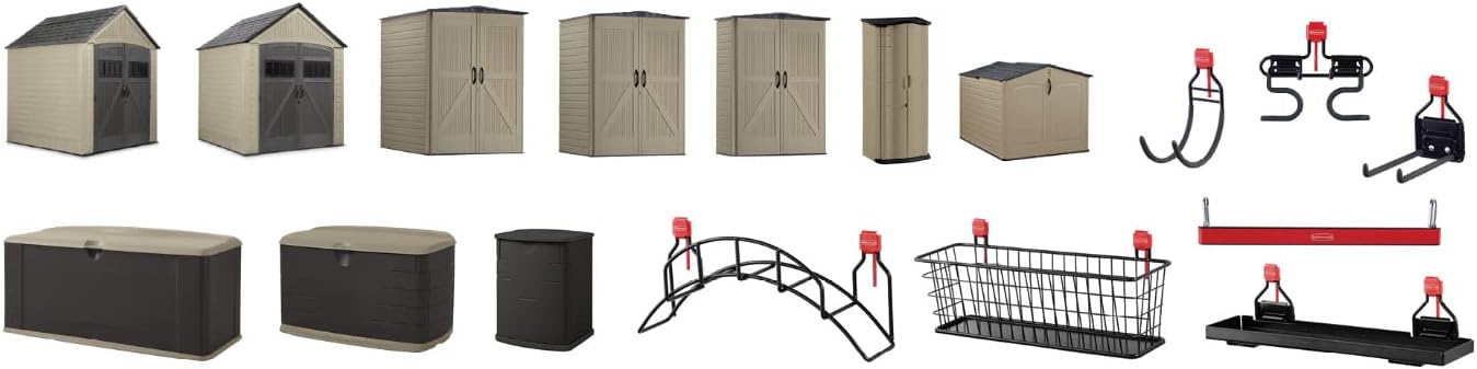 Rubbermaid Shed Accessories Small Shelf, Individual, Black, Multi-Purpose Shelf for Shed Organization