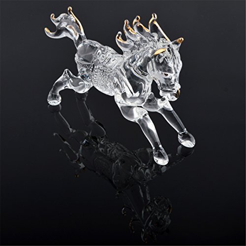 One Feng Shui Crystal Glass Success Horse Sculpture Zodiac Horse + Free Red String Bracelet L1022 #TOP2