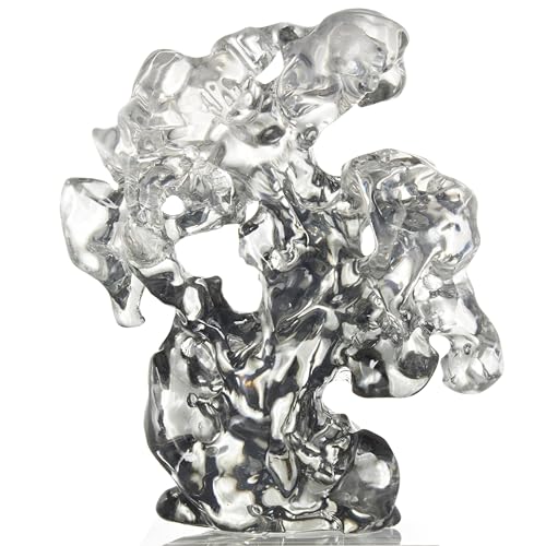 Escultura Decorativa Abstracta de Vidrio Transparente 6x3x10 pulg miniatura 5