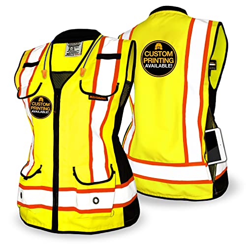 Image of KwikSafety - Charlotte, NC - GODMOTHER Class 2 Safety Vest for Women - LOOSE FIT - ANSI OSHA Compliant Reflective Work Gear PPE/Yellow 2XL