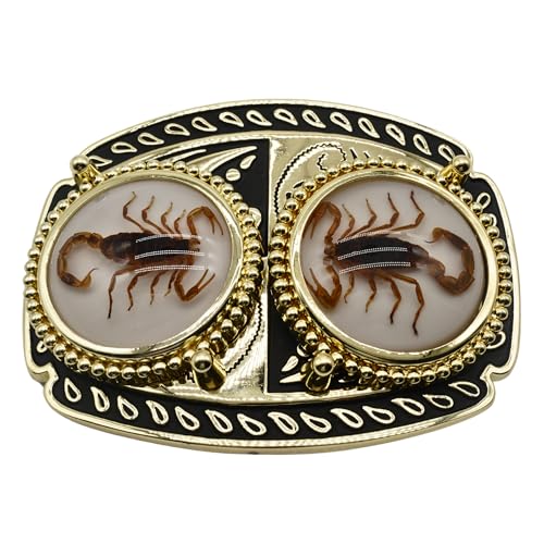 Wmg 63GBW Handmade Western Style Real Scorpion Cowboy Cowgirl Rodeo Scorpio Metal Unisex Men’S Belt Buckle cover