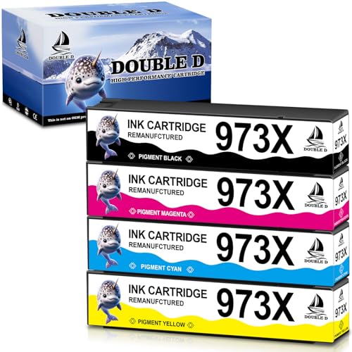 DOUBLE D 973X Reemplazo para HP 973X, no interesado por la actualización, para la carga de las impresoras HP PageWide Pro 477dw 577dw 452dw 477dn 452dn 577z 552dw P55250dw (1BK/1C/1M/1Y)