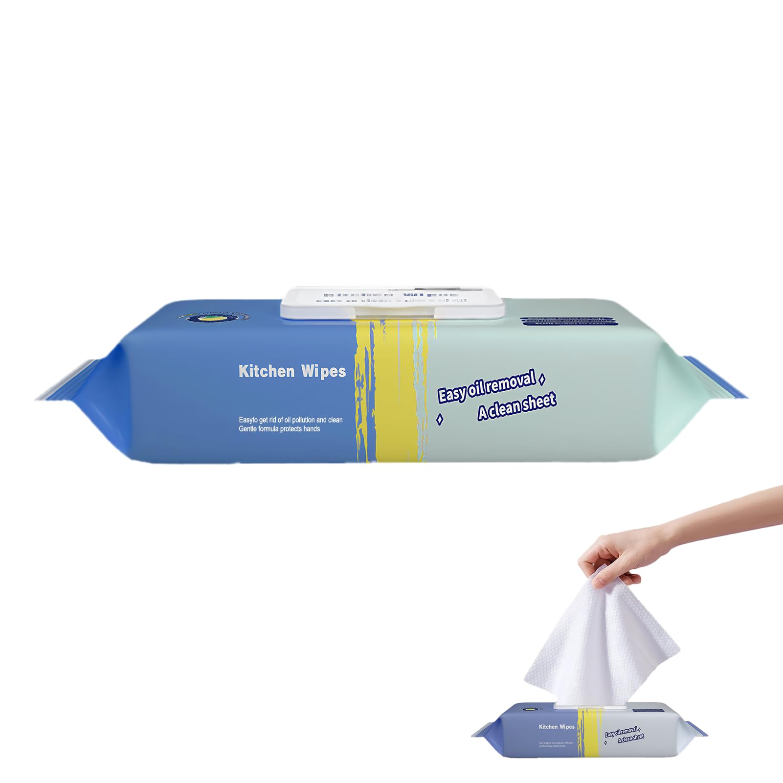 Dongcill Toallitas De Limpieza,Toallitas Multiusos | Extra Fuertes Contra Las Manchas,Resellables, Húmedas Para Limpiar Superficies, Húmedas Para Suelos, Cocina, 60 Piezas