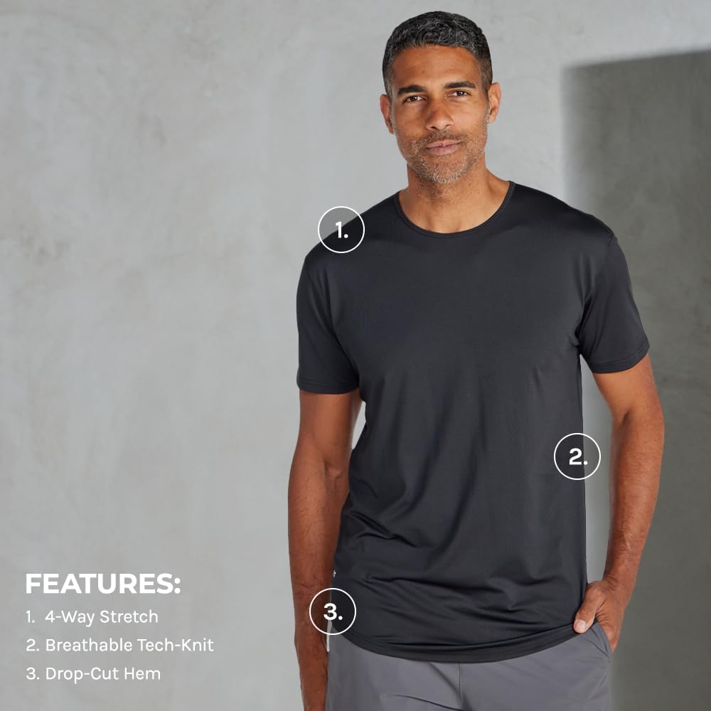 BYLT Performance Drop-Cut Men's T Shirt – Athletic Drop Cut Crewneck Tee – Moisture Wicking, Quick-Dry, Tapered Fit - Image 3