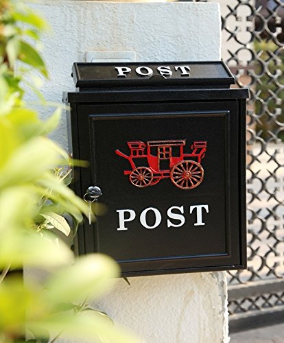 Philip Outdoor European-Style Villas Retro Mailbox Cast Aluminum Outdoor Garden Rainproof Letterbox Newspaper Boxes (Carriage) #TOP1