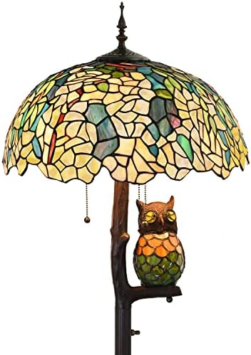 Bieye L30681 Lapadaire De Lecture En Verre Teinté De Style Baroque De