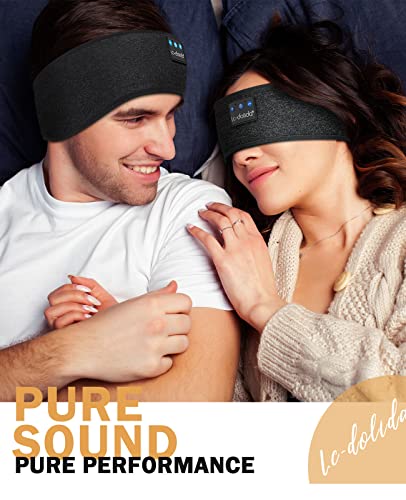 Image of LC-dolida Sleep Headphones Headband Bluetooth 5.4, Headband Earphones Wireless with USB C Charge Port, Sleep Mask for Sleeping, Sports, Gifts, Workout, Jogging, Yoga, Insomnia, Air Travel, Meditation