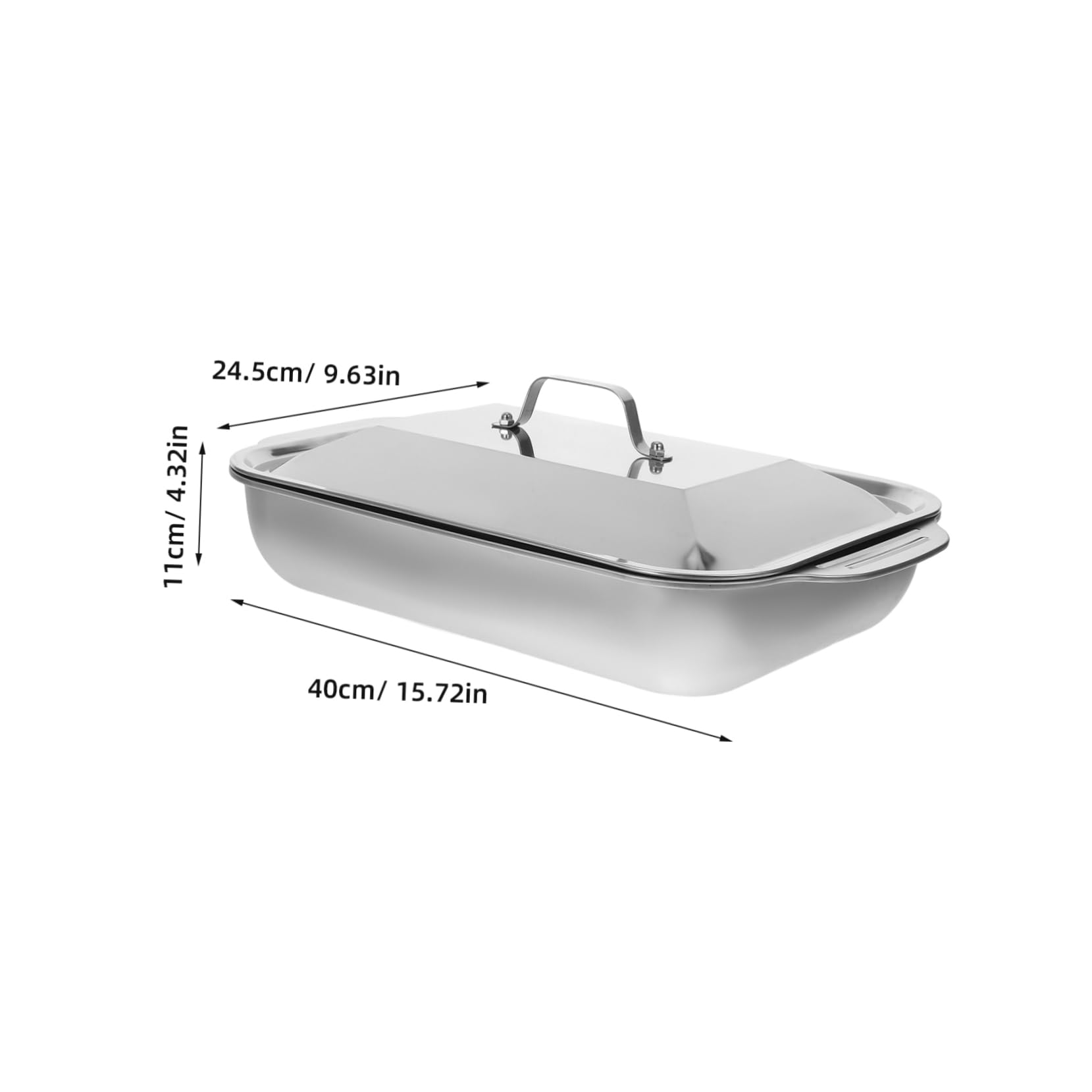 1 Set Stainless Steel Grilled Fish Plate Grill Roasting Pan Rectangular Food Tray Baking Tray Deep Grilled Fish Oven Tray for Steam Cookie Baking Tray Barbecue Accessories Silver