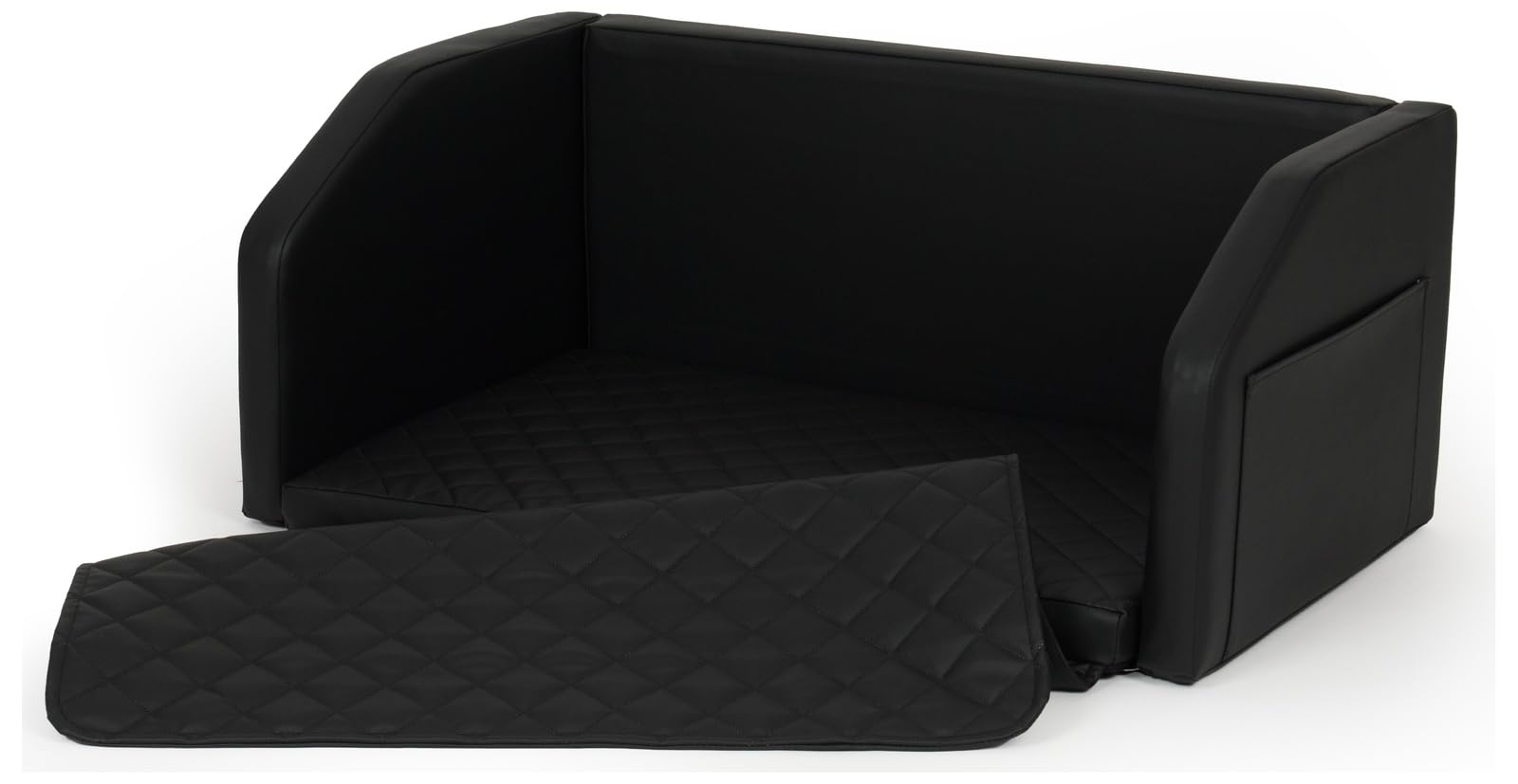 Velinda Trasportino Pieghevole per Cani Bagagliaio Auto Materasso Cintura 90x55 cm (Colore: Nero)