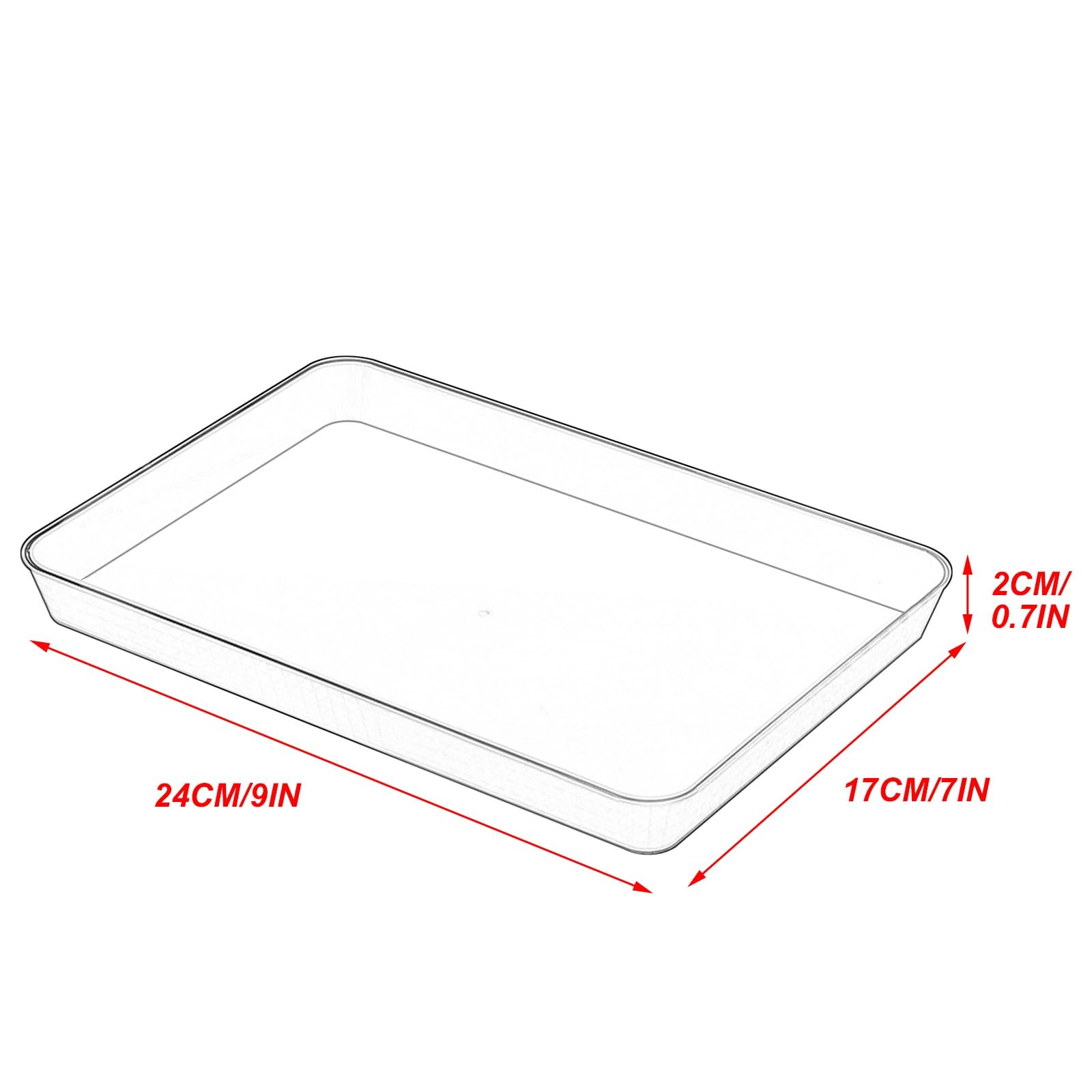 Juego de 2 Bandejas Decorativas, Bandeja Plastico, Impermeable y Antideslizante, Ideal para Postres y Artículos de Aseo(Pink,35x50CM/14x20x1.6IN)