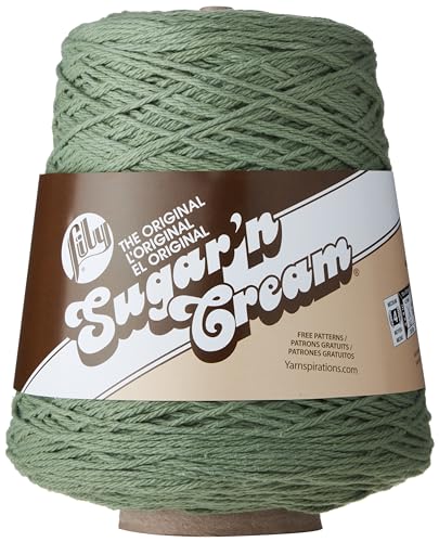 Image of Lily Sugar N Cream Cones Sage Yarn - 1 Pack of 14oz /400g - Cotton - #4 Medium - 706 Yards - Knitting /Crochet