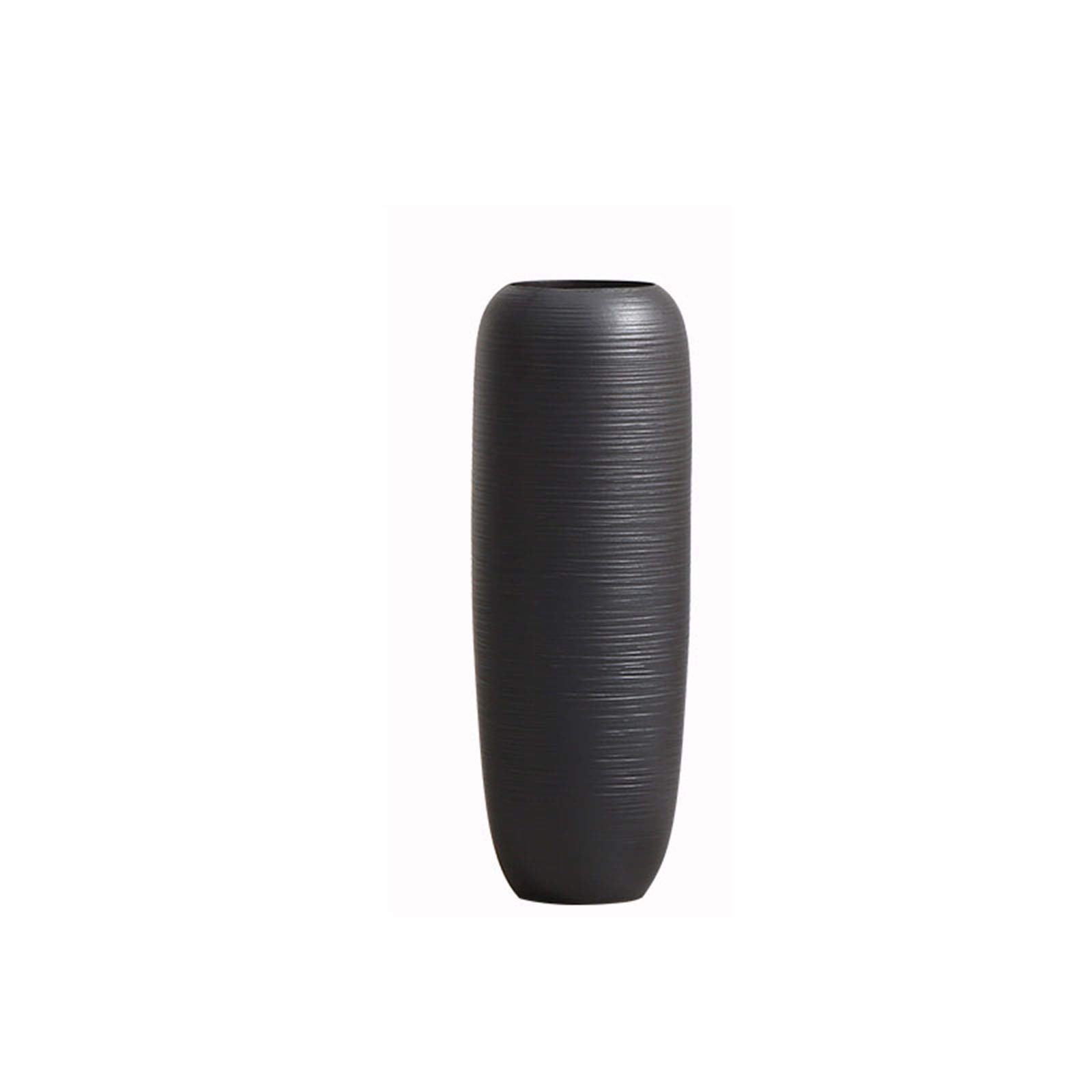 asdchZen Black Floor-Standing Vase, Hotel Ballroom Decorative Vase Villa Living Room Art Flower Arrangement Decorative Vase,20 * 60CM
