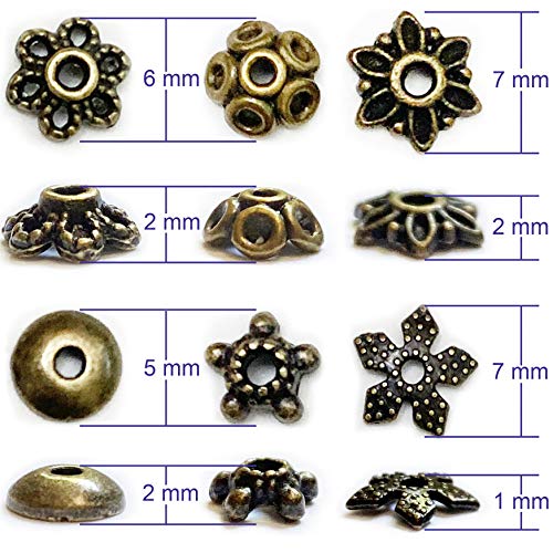 Brass Bead Caps (Fit 8Mm 12Mmm 14Mm Round Beads) End Caps For Jewelry Making Supplies Bronze Bead Cap 600Pcs #TOP2