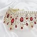 NODG Red Crystal Crowns for Women Princess Queen Vintage Crown Tiaras, Girls Adult Bridal Hair Accessories Gifts for Birthday Wedding Prom, Bridal Party Pageant