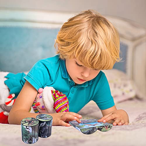 2 Pack Infinity Cube Fidget Toy, Stress Relief Fidget Cube Transforming Educational 3D Magic Puzzle Cubes For Kids (Dinosaur Sticker Cubes) #TOP4