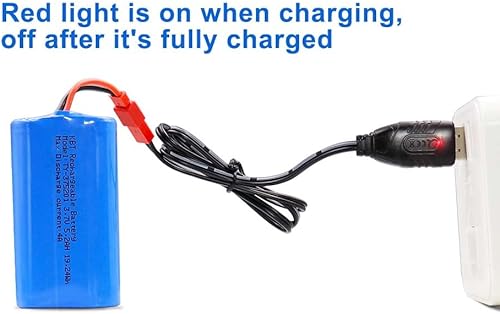 Miniatura 5 de KBT - Batería recargable de iones de litio de 3.7 voltios y 5200 mAh para coche RC, enchufe JST-2Pin, batería de iones de litio de 3.7 voltios con