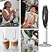 ULTRA HIGH SPEED MOTOR 19,000 RPM !, Milk Frother, With DOUBLE WHISK and STAND For quick preparation of Coffee foam, Cappuccino And Hot Chocolate (Black)