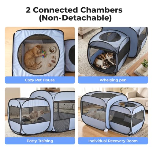 Image of 2-in-1 Dog Playpen, Portable Cat Playpen, No Assembly Need