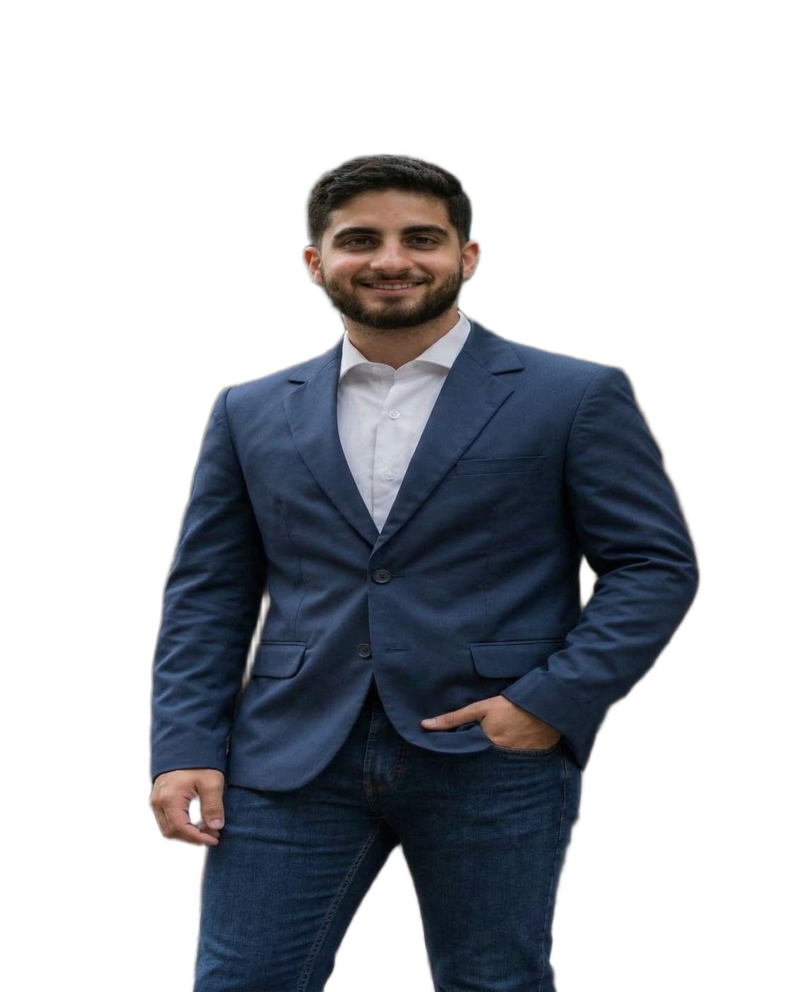 Men's Navy Blue Blazer, Slim Fit Single-Breasted Suit Jacket, Formal Business Wear 3