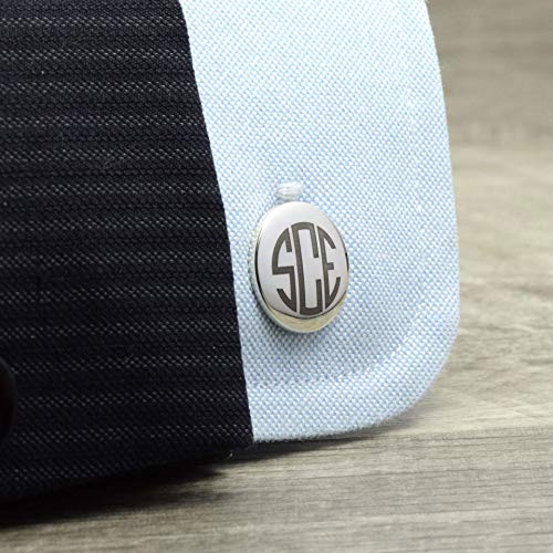 Personalized Initial Cufflinks in Sterling Silver2