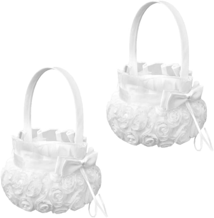 Vosarea Wedding Baskets Flower Girl Baskets Flower Petal Confetti Candy Basket for