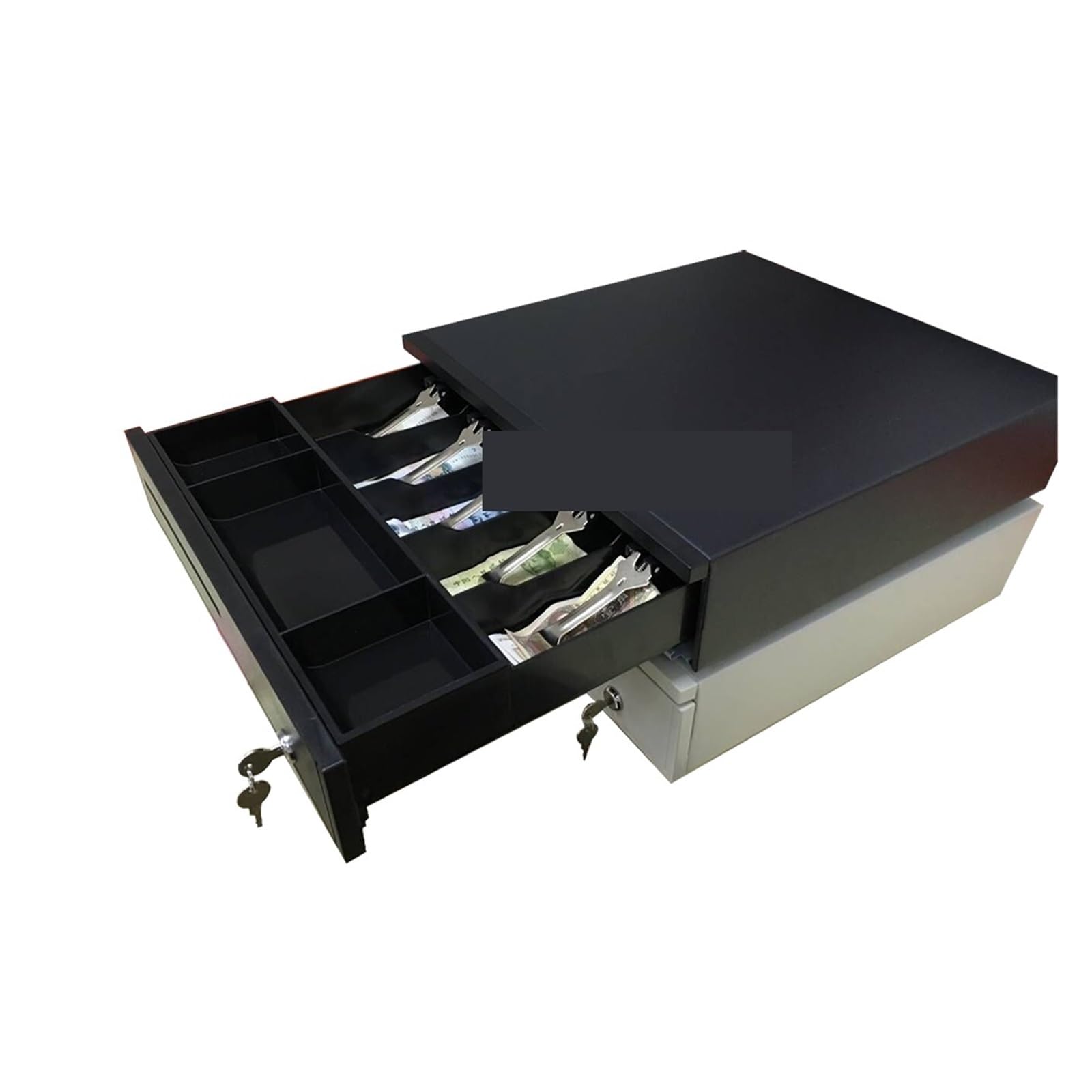 Caisse enregistreuse Tiroir-Caisse POS Tiroir-Caisse enregistreuse Cinq grilles Trois Sections de la boîte de Caisse avec Interface RJ11 for supermarché et magasins pour Les Petites Entreprises