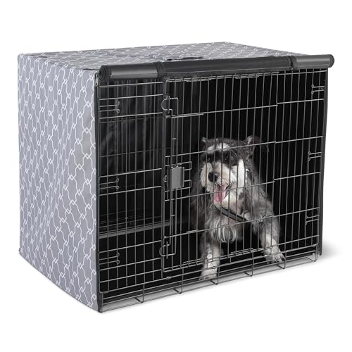 Amazon Basics Dog Cage Cover for 42-inch Wire Crates Heavy-Duty with Zippered Panels