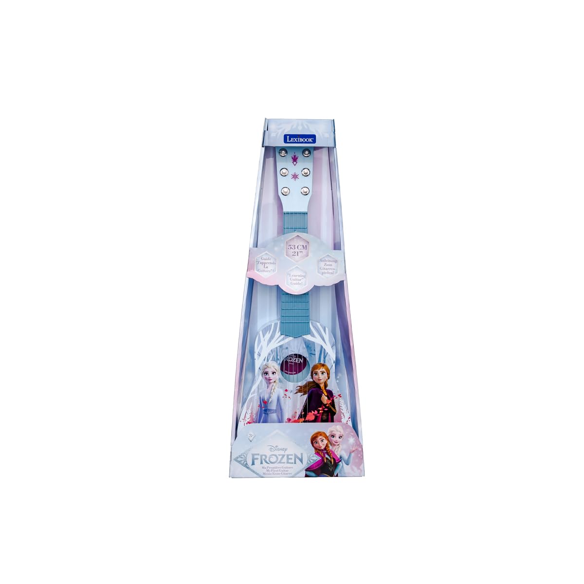Lexibook Disney K200FZ Kraina Lodu Elsa My First Guitar dla Dzieci, 6 Strun Nylonowych, Długość 53 cm, Przewodnik w Zestawie, Niebieski, Fioletowy, K200FZ