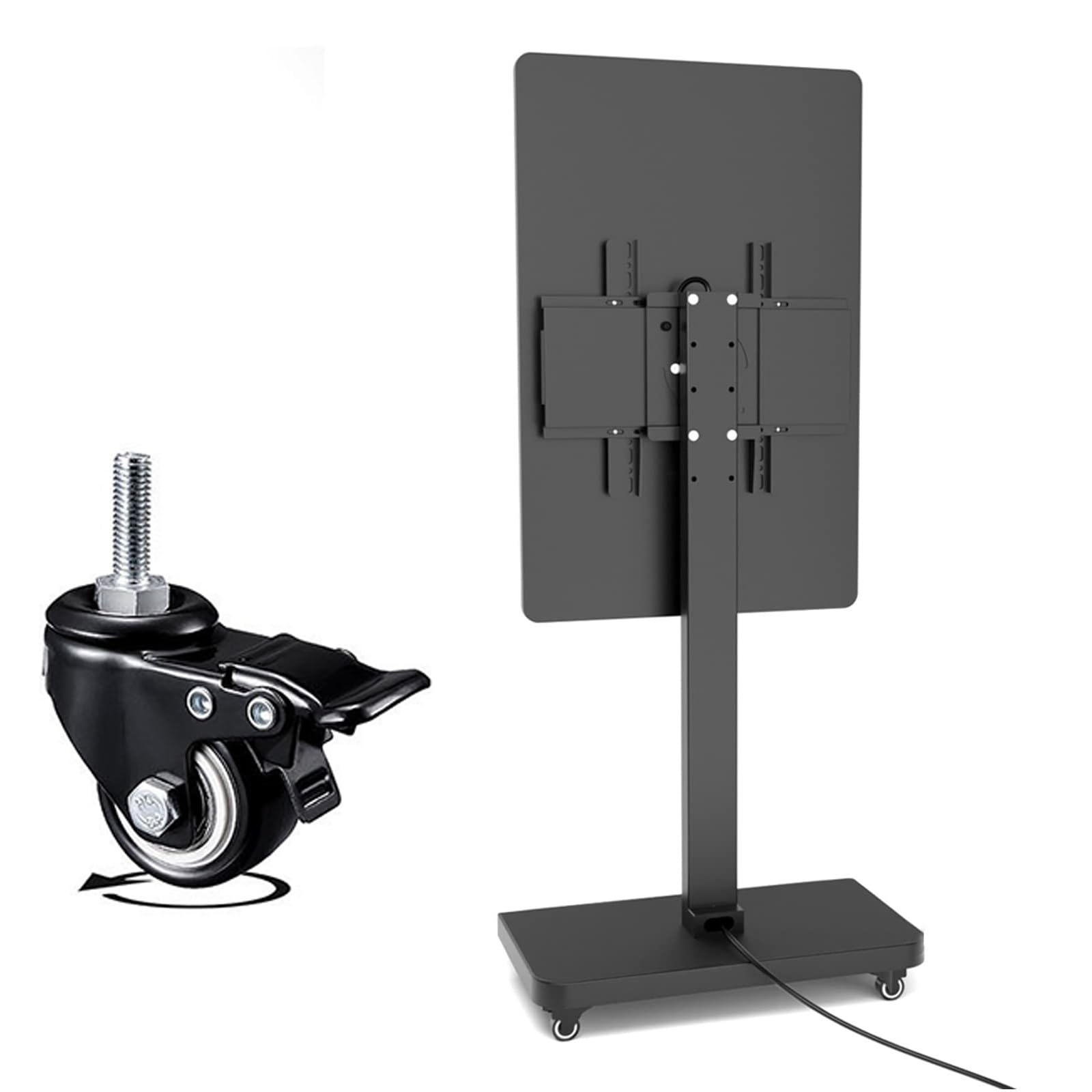 HPTHLY Mobile Tv Cart On Wheels - Horizontal And Vertical Screen Rotating Display Stand, For 32-65 Inch Led Flat Screen, Up To 100Kg