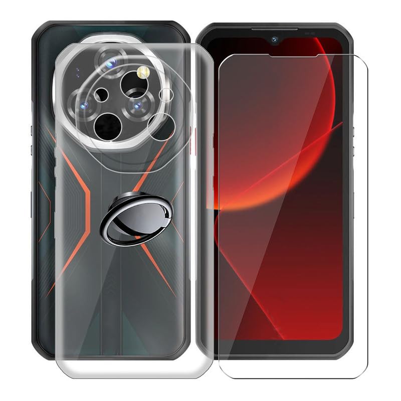 Coque Oukitel WP55 Pro antichoc avec anneau rotatif 360 et béquille