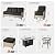 ovios Outdoor 7 Piece Patio Furniture with Fire Pit Table,Wicker Coversation Set with Swivel Rocking Chair,Comfy Sectional Deep Sofa with Ottoman for Outside Porch Balcony Backyard Pool,Black