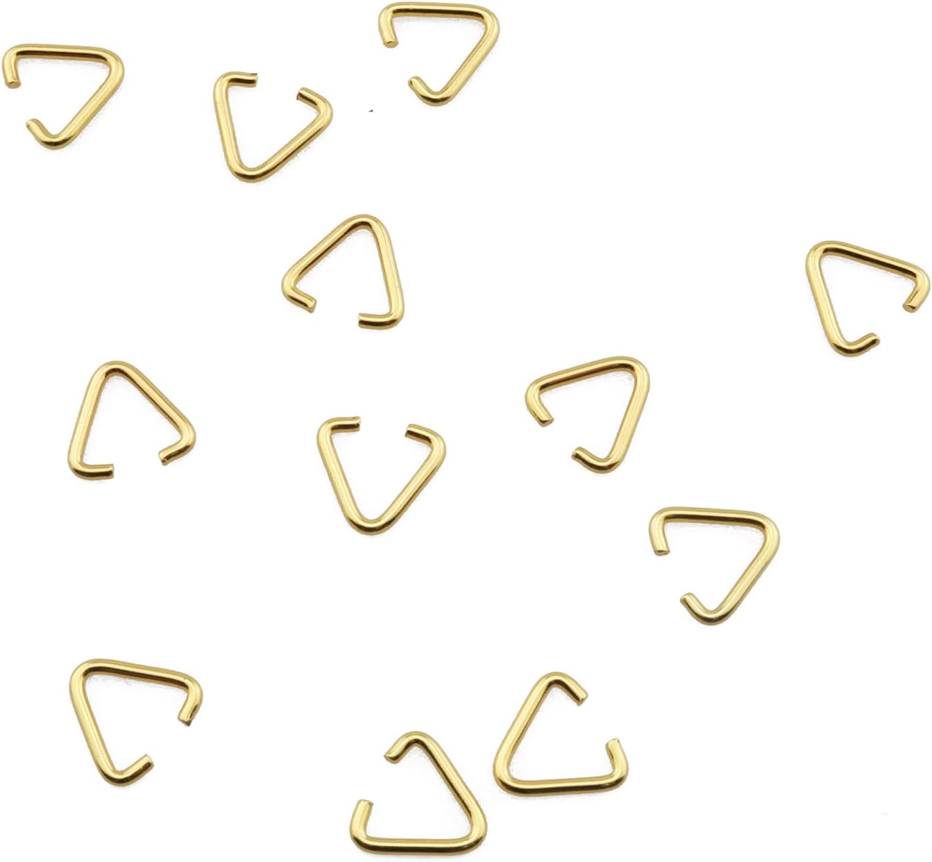 TAODAN 200pcs Triangle Open Jump Rings 1.4x12mm KC Gold Metal Pinch Clip Bail Hang Drops Jewelry Making Supplies