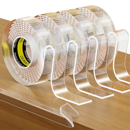 Image of Clear Edge Protector & Corner Guards 4 Packs,0.8in(W) x 9.84FT(L, Baby Proof Corner Protectors for Furniture,Table Bumper for Baby Safety, Sharp Edge Protector for Drawers, Tables, Cabinets