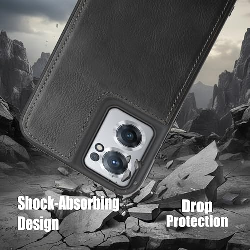 Image of Leather Case for OnePlus Nord CE 2 Premium Protective Stylish Slim Cover with Shockproof Raised Edges Black