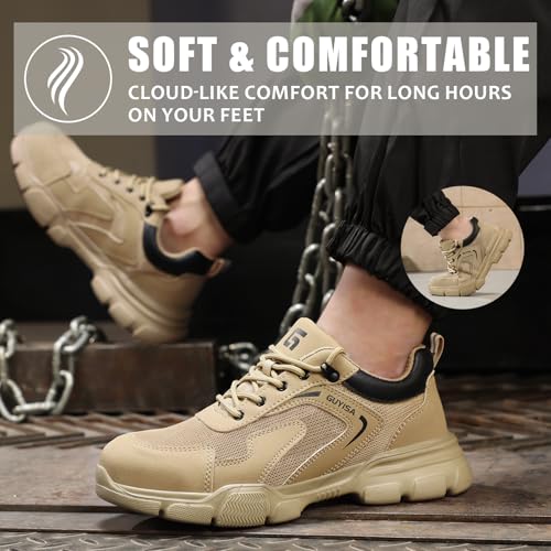 Image of Steel Toe Shoes for Men Lightweight Puncture Resistant Safety Footwear Work Shoes Men Safety Work Shoe Comfortable for Construction Warehouse Jobs