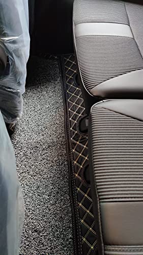 Image of KA10 7D Car Floor Mat for XUV700 (7 Seater) | Custom Fitted | Premium PU Leather | 100% Waterproof, Zero-Dust, Shield Your Car Floor | Full Set with Grass | (Black with Black)