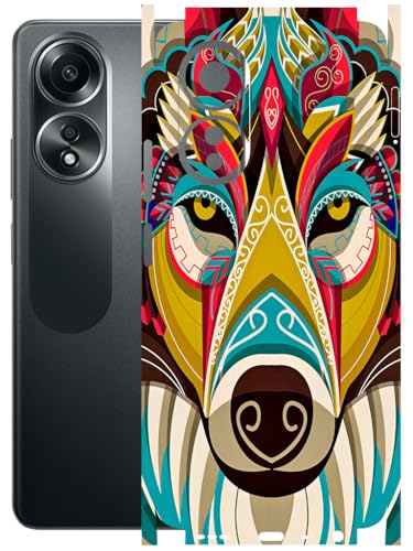Image of AtOdds - Full Body Back Screen Guard Protector Film - Lamination Wrap Skin Sticker Compatible with Oppo A58 (4G) | Scratchproof Matte Finish (Mighty Wolf)