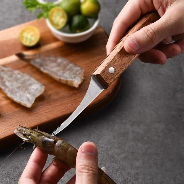 Image of Machado Ultra-Sharp Shrimp Cord Opener | Shrimp Deveiner| Seafood Peeling Tool | Lobster Cord Remover Stainless Steel Kitchen Knife with ABS Plastic Handle (1-Pcs)