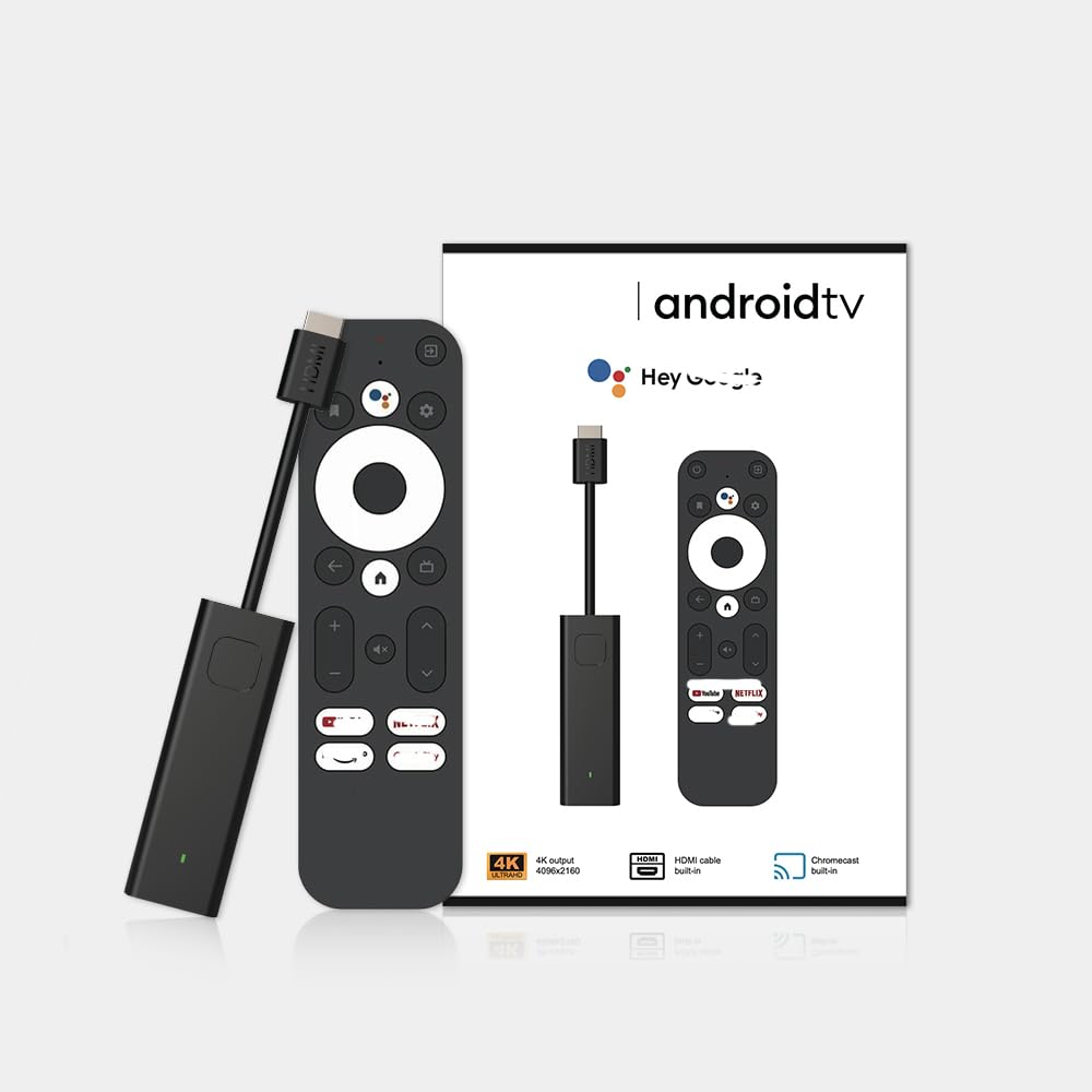 GD1 Android 11.0 TV Stick Certificato ATV Quad Core Amlogic S905Y4-B WiFi 2.4G/5.8Ghz BT5.0 4K Bluetooth Voice Control Smart Home Player
