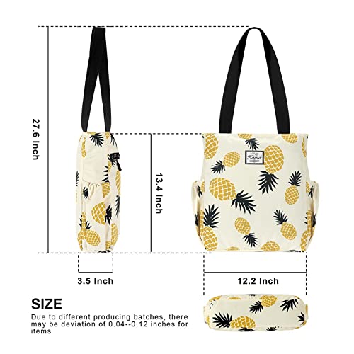 Image of KAMO Floral Tote Bag - Waterproof Lightweight Handbags Travel Shoulder Bag for Hiking Yoga Gym Swimming Travel Beach