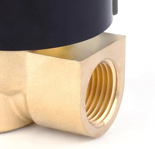 Miniatura 6 de SNS 38 "válvula electromagnética eléctrica de latón de latón NPT DC12V agua normalmente cerrada, aire, diesel 2W040-N10DC12V