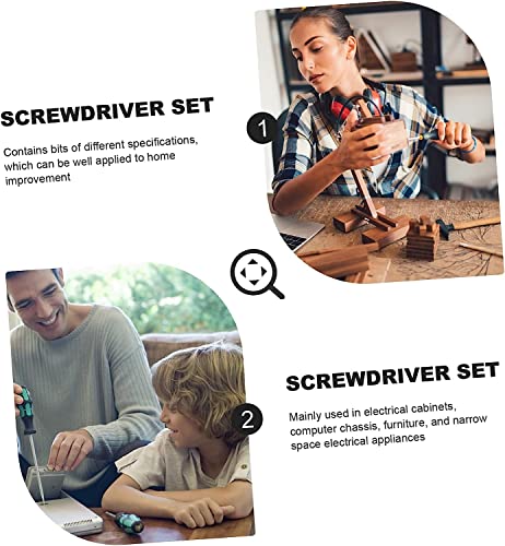 Gooffy 2 Sets Tip And ° / Sleeves With Holder Kit Bits For Extender Adaptor Flexible Hand Screwdriver Angle Kits Drill Bit Drive Quick Extension Electric Shaft Chassis Manual Connect Wrenches (Color #TOP5