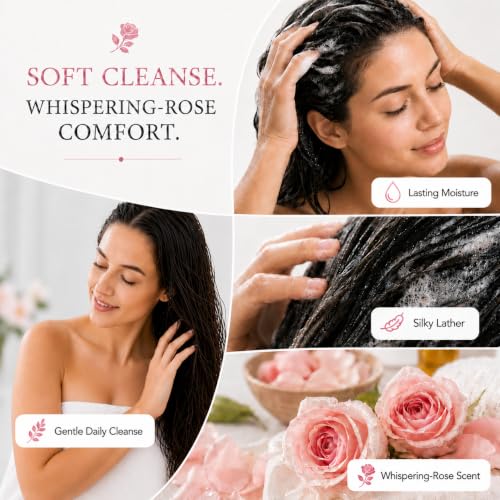 Image of Ginger Lily Farms Botanicals Shampoo, 128oz /4pk, Whispering Rose | 100% Vegan & Cruelty-Free | Moisturizing Shampoo for All Hair Types | Refill Size